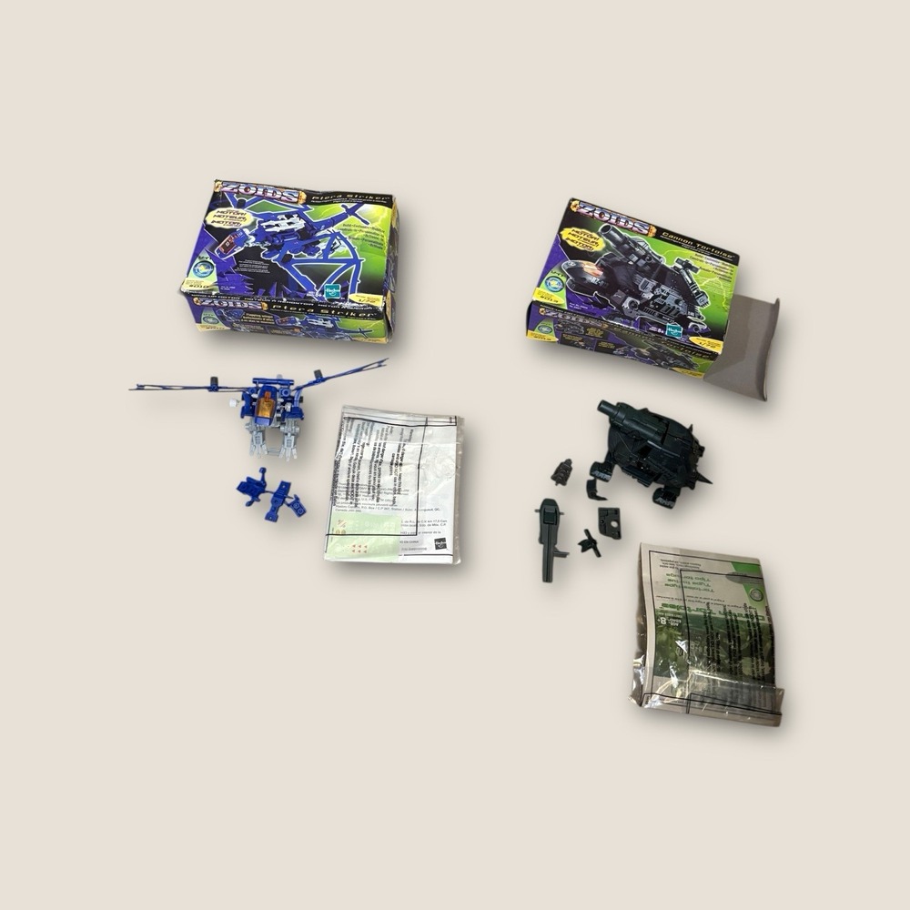Hasbro ZOIDS Lot 2 Model Kits Vintage Parts w/ Boxes Instructions Stickers As Is